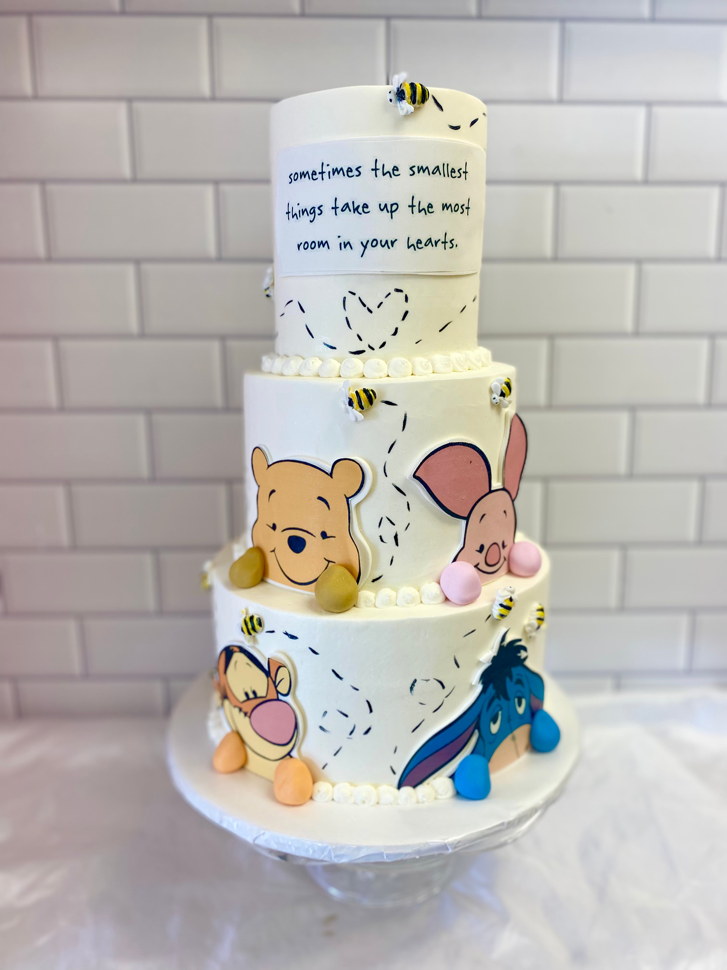 Winnie the pooh baby shower deals cake