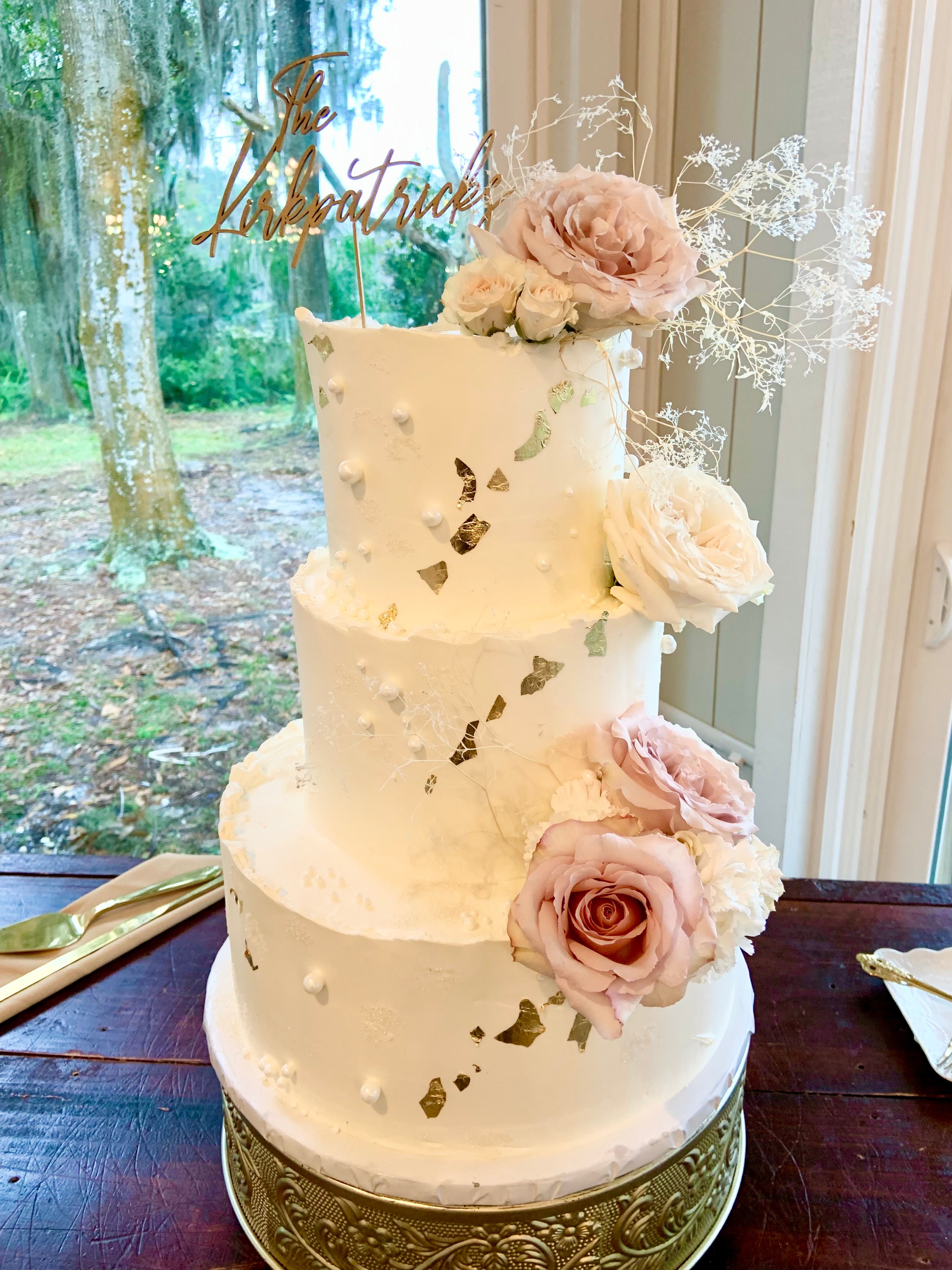 Gold Foil Wedding Cake