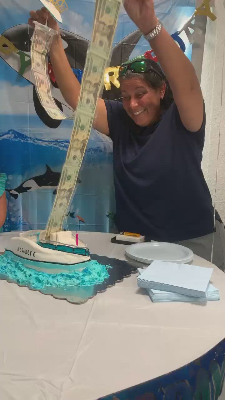 Boat Cake with Money Box inside