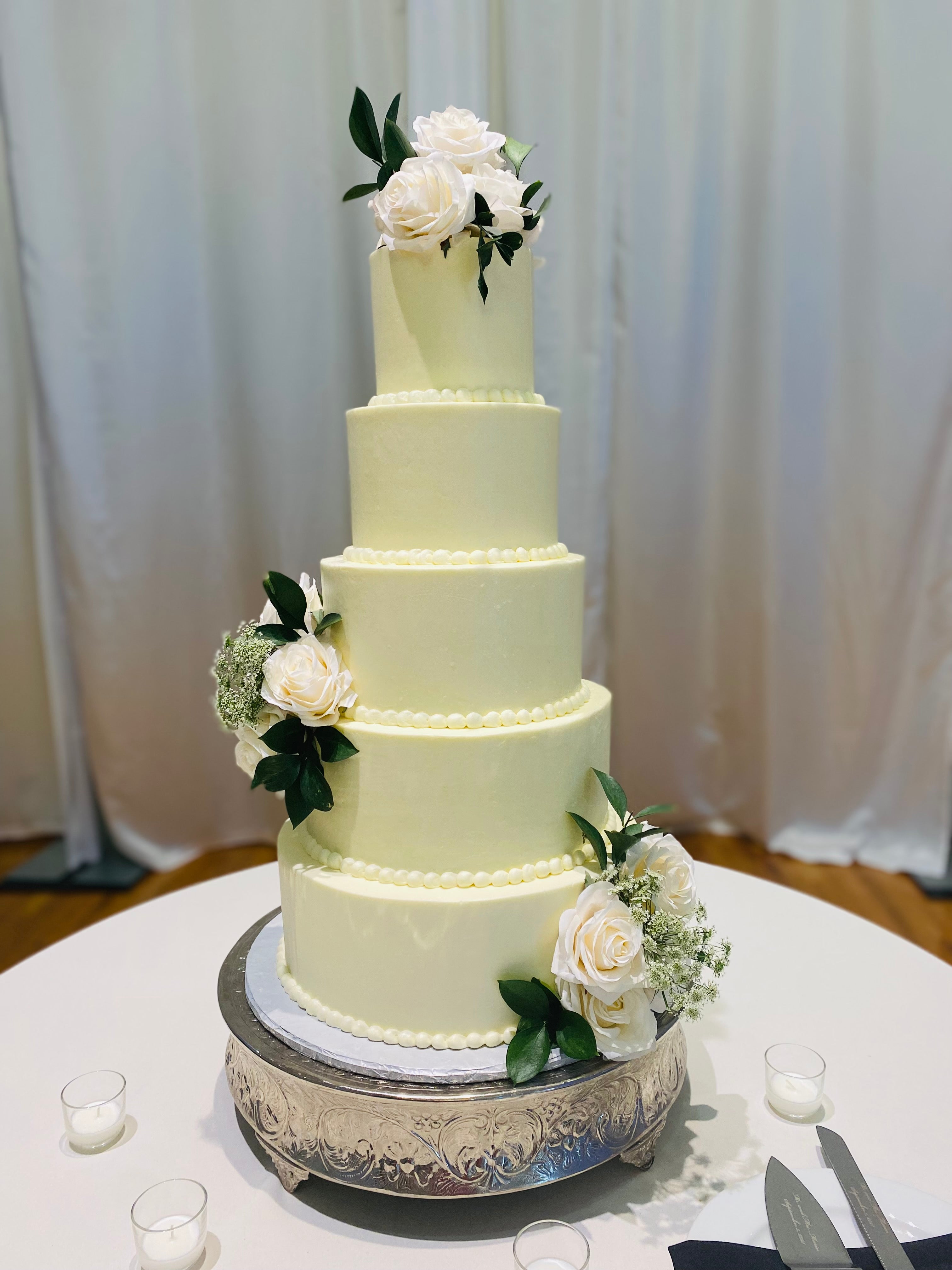 5 tier wedding cake