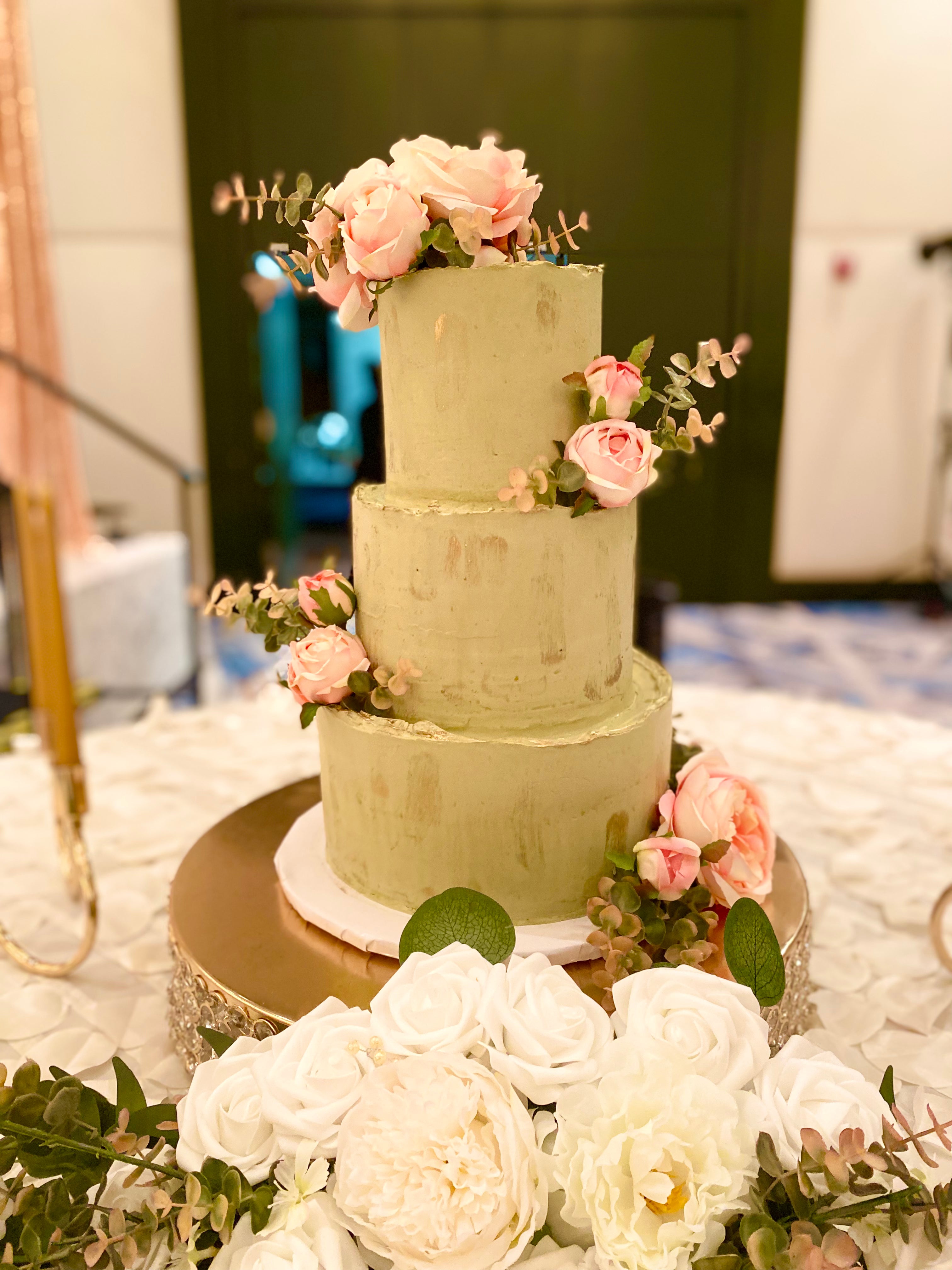 Olive Green wedding cake