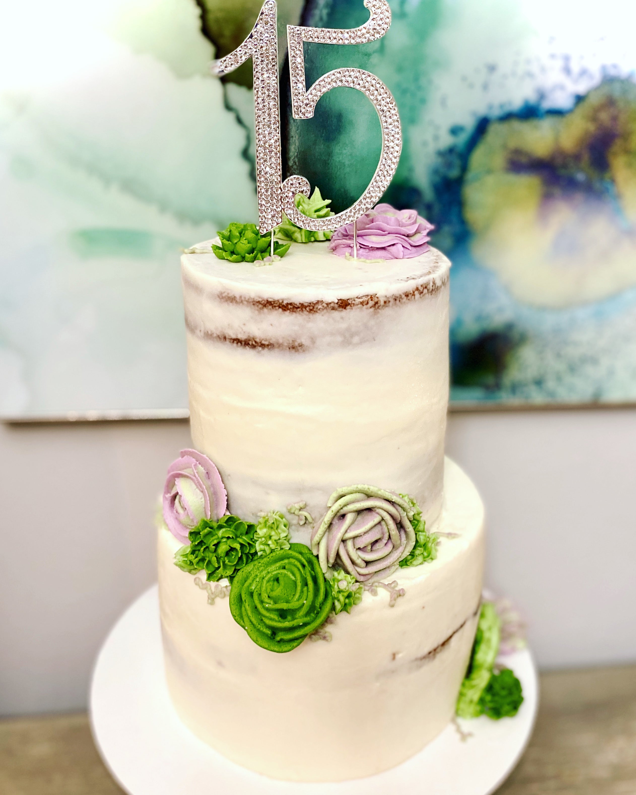 Naked Succulent Cake