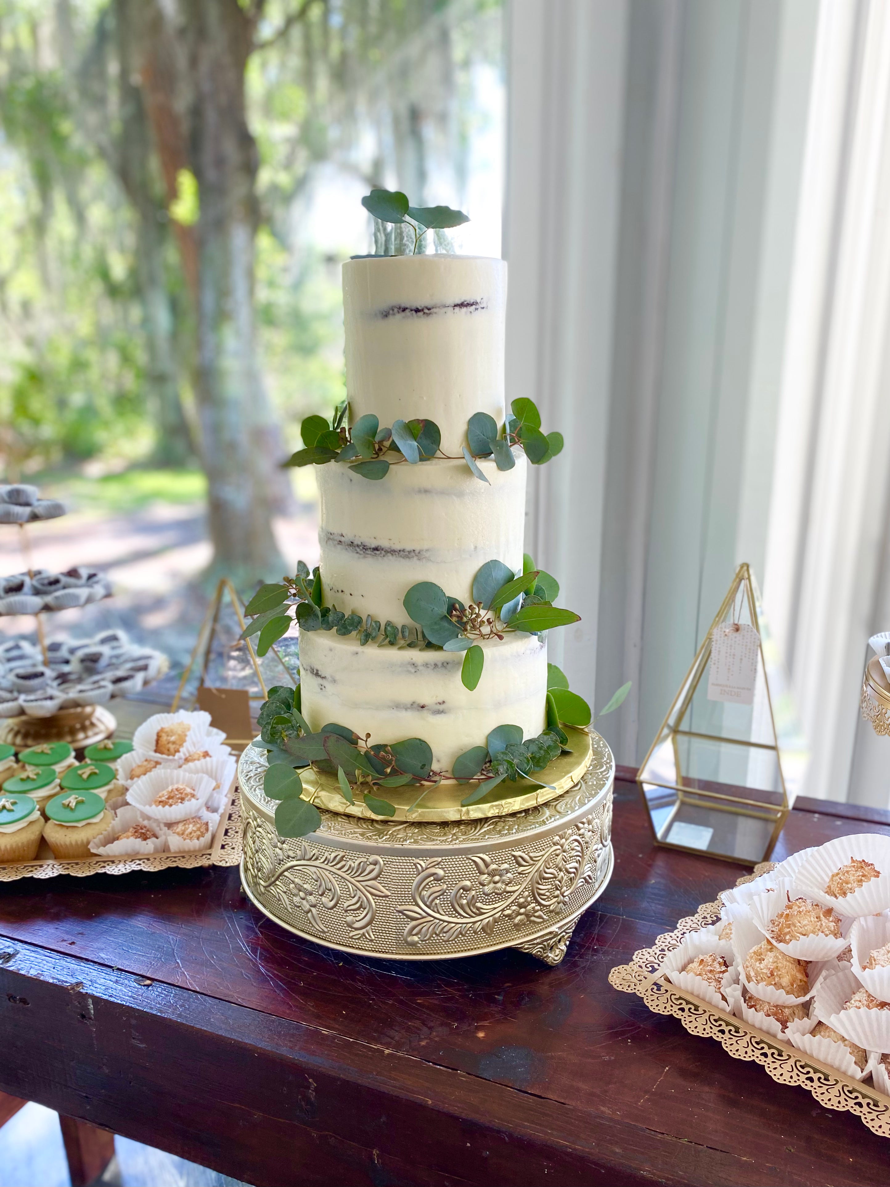 Naked Eucalyptus Wedding cake