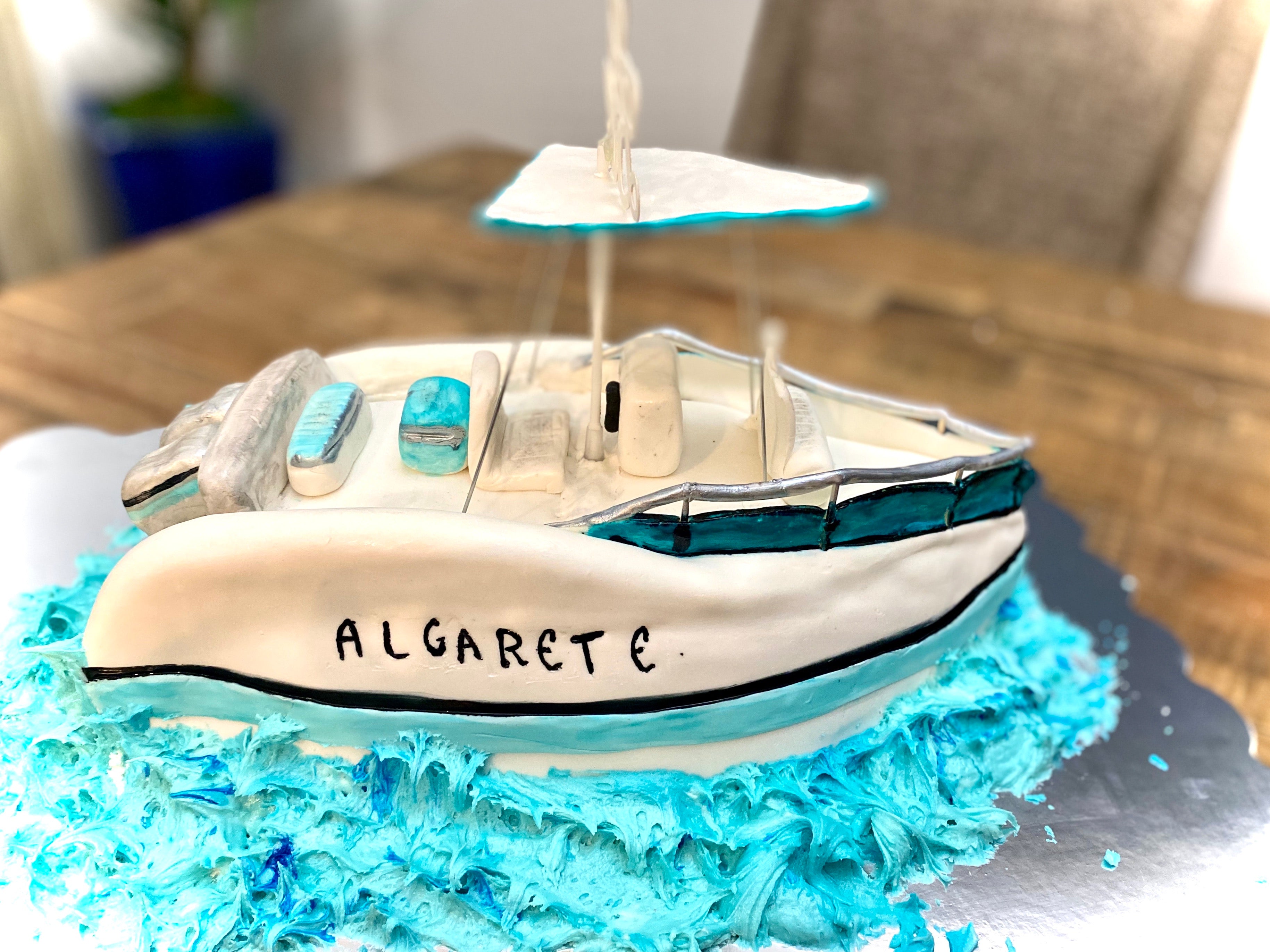 Boat Cake with Money Box inside